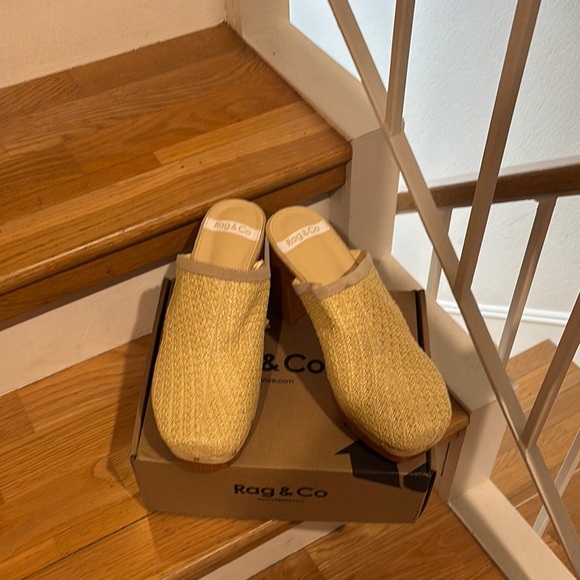 Rag & Co Yellow Woven Slip-On Clogs - Picture 1 of 7